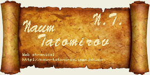 Naum Tatomirov vizit kartica